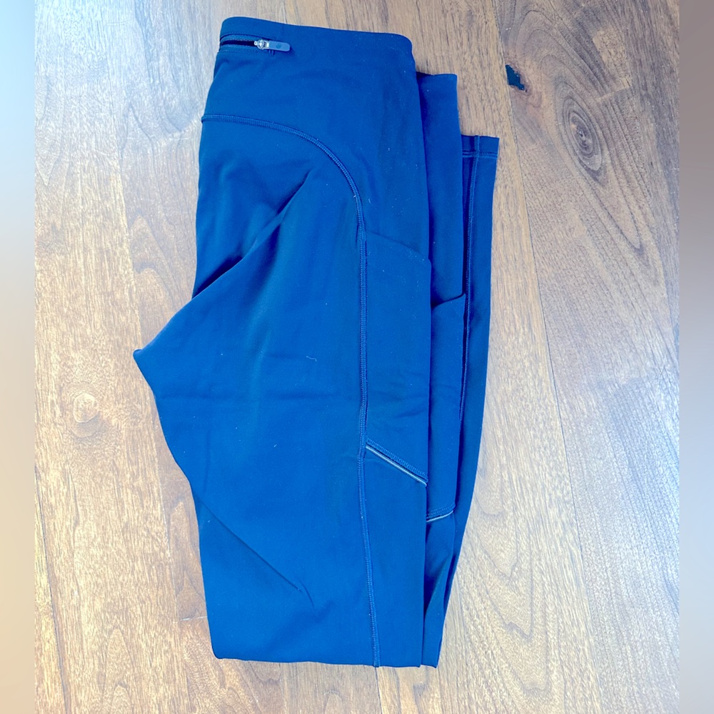 Lululemon Leggings, size 8, length 28”, navy blue
